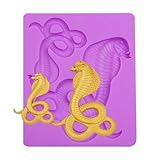 Snake Silicone Molds Cobra Fondant Molds Halloween Chocolate Molds for Cake Decoration Candy Cupcake Topper Cake Polymer Clay Crafts Epoxy Resin Set of 1