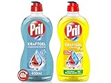 PRIL Kraftgel-Set 1x Zitrone & 1x Hygienische Frische, Handgeschirrspülmittel-Set mit höchster Fettlösekraft, für sauberes Geschirr auch in kaltem Wasser, 2x 450ml