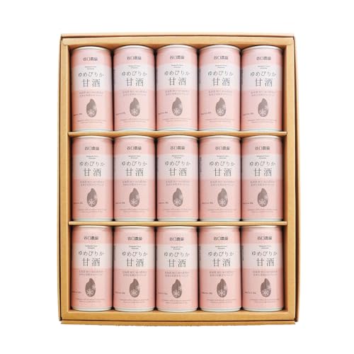 ギフト 北海道 谷口農場 北海道米 ゆめぴりか 甘酒 〔190g×15缶〕うまいがありすぎ旭川 ノンアルコール・砂糖不使用
