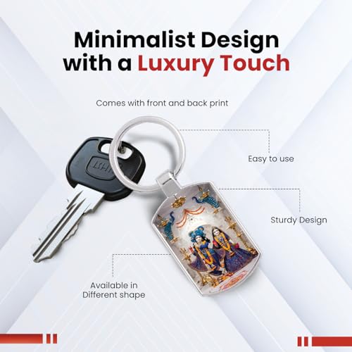 Image of Stylish Metal Keychains with Permanent Glossy Print - Inspirational Quotes & Spiritual Designs - Perfect Key chains for loved ones, Personal Use, Gifts & Return Gifts
