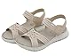 Meik Mangni Damen Sandalen Sommer Wandersandalen Freizeit Plateau Rutschfeste Sandaletten Sportsandalen Wanderschuhe für Sport Strand Beige Gr.40（Einzelgröße 41）