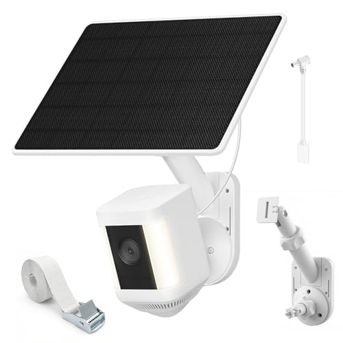 6W Solar Panel with Camera Mount for Ring Spotlight Cam Plus/Pro (Battery) Ring Stick Up Cam & Outdoor Cam Plus (Battery) 2-in-1 Solar Charger Wall Mount for Outdoor Security Cameras