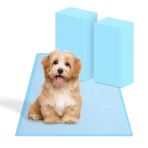 Image of Super Absorbent Waterproof Dog and Puppy Pet Training Pad, Housebreaking Pet Pad, 200-Count Small-Size, 17.1''X23.6'', Blue