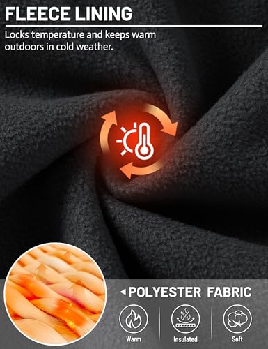 TACVASEN Men's Hooded Softshell Jacket Waterproof Fleece Lined Rain Jacket Lightweight Windbreaker Winter Coat Outdoor Hiking - Image 6