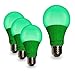 Sleeklighting LED A19 Green Light Bulb, 120 Volt - 3-Watt Energy Saving - Medium Base - UL-Listed LED Bulb - Lasts More Than 20,000 Hours 2pack
