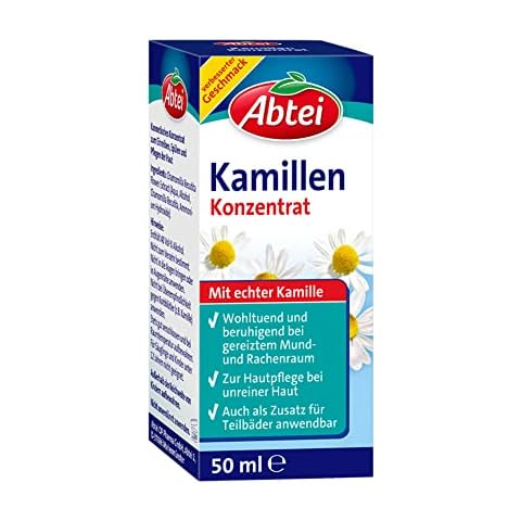 Abtei Kamillen Konzentrat - mit echter Kamille - vielseitig anwendbar - für Haut-, Haar- und Mundpflege, für Umschläge oder als Badezusatz - vegan - 1 x 50 ml Cover