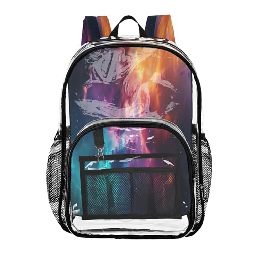 Mochila transparente Galaxy resistente para evitar retrasos en accesos públicos