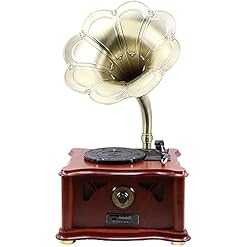 Gramophone phonographe Tourne-Disque rétro phonographe Trompette Antique Vinyle Tourne-Disque européen en Bois Massif… - Les Beatles, Paul McCartney, John Lennon, RIngo Starr, George Harrison