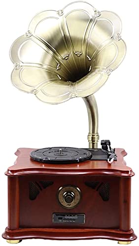 Gramophone phonographe Tourne-Disque rétro phonographe Trompette Antique Vinyle Tourne-Disque européen en Bois Massif… - Les Beatles, Paul McCartney, John Lennon, RIngo Starr, George Harrison Gramophone phonographe Tourne-Disque rétro phonographe Trompette Antique Vinyle Tourne-Disque européen en Bois Massif…