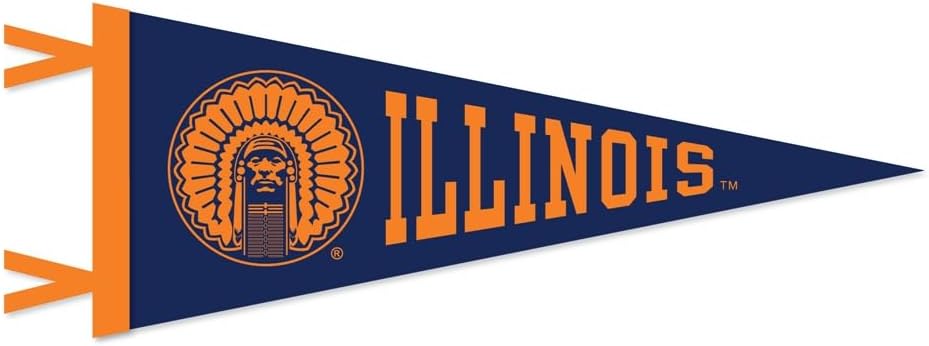 Illinois Fighting Illini Wool Felt Pennant - 9" x 24"