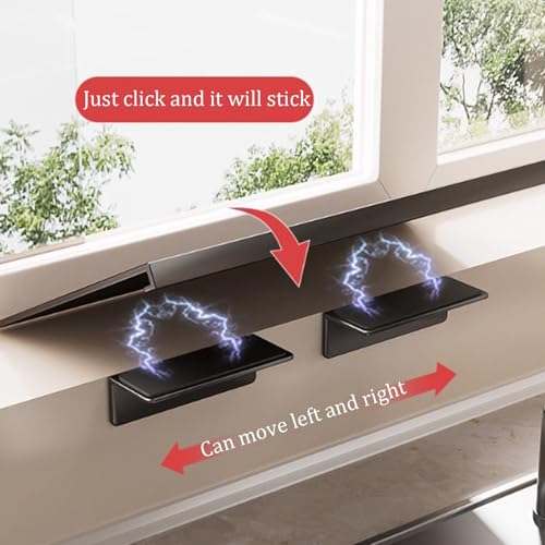 AWSAD Window Sill Extender 24x10in Countertop Extension Board with Magnetic Base Carbon Steel Ledge Plant Shelf for Kitchen, Bathroom (Black, 23.6x9.8in) by AWSAD - Image 3