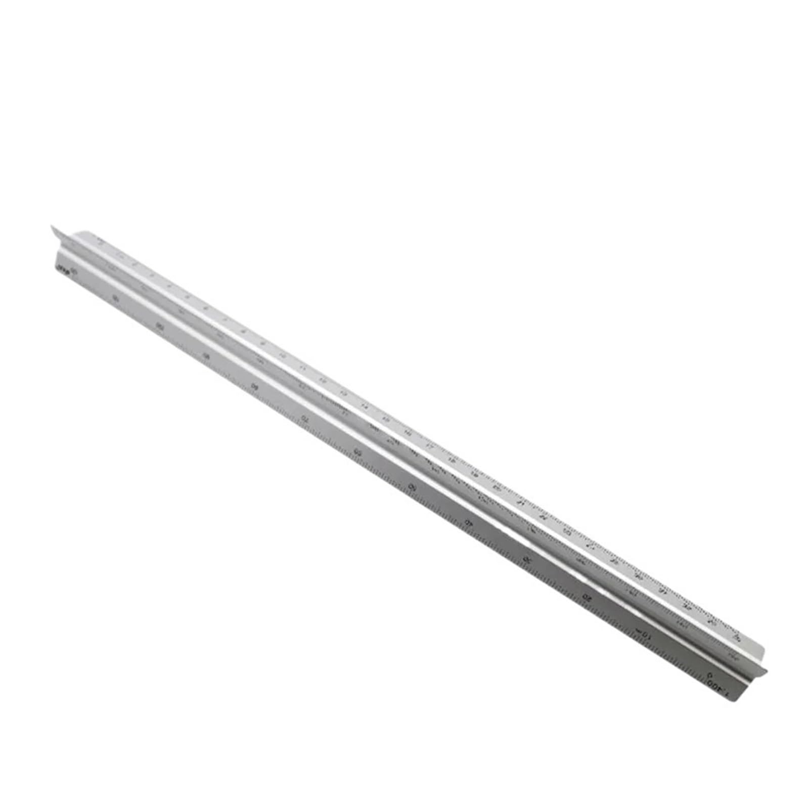 Architectural Scale Ruler Solid Triangular Triangle Metric Scale Measure Ruler Drawing Tool Design(Silver-Small)