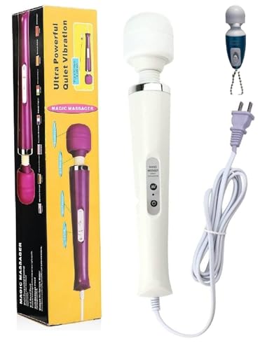Gajoin Big Powerful Massager Back Vibrating Massage for Woman Men Sport Recovery Muscle Aches Pain Shoulder Foot Massage Tool (White Big Massage and Blue Mini Toy)