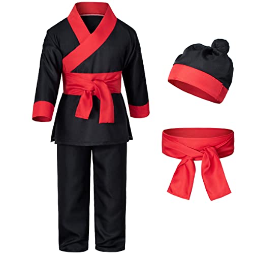 Disfraz completo de guerrero samurai para niños miniatura 2