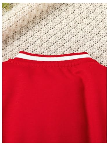 Image of MakeMeChic Girl's 2 Piece Outfits Color Block Long Sleeve Button Down Jacket and Pleated Skirt Set