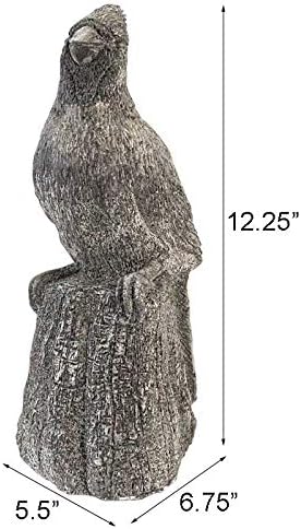 Athens Pre-Aged Cardinal on a Stump Statue – 12.25" Concrete Garden Bird Sculpture with Granite-Style Finish – Hand-Cast Outdoor Cardinal Figurine for Yard, Patio, Porch & Home Décor