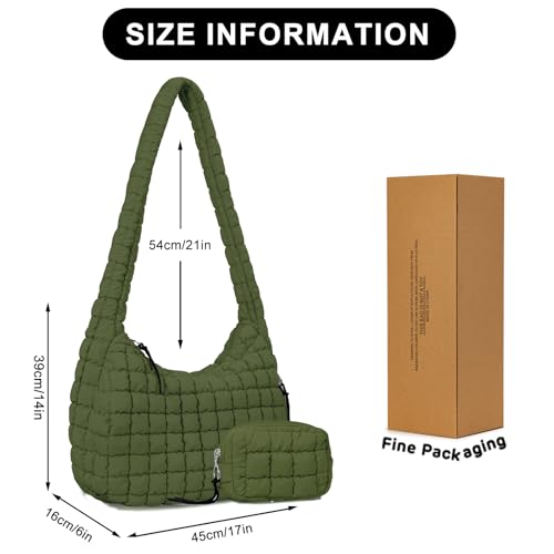 Image of GASSDA Puffer Tote Bag for Women Large Quilted Puffy Lightweight Carryall Crossbody Tote Bag for Women