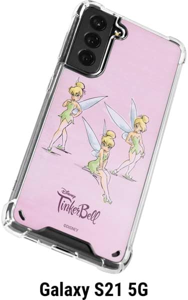Skinit Clear Phone Case Compatible with Galaxy S21 5G - Officially Licensed Disney Tinker Bell Water Color Art Poses Design