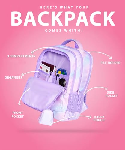 Image of BEAUTY GIRLS BY HOTSHOT|MAGICPACK 1616|SCHOOL BAG WITH JOYPOUCH|LARGE SIZE|TUTION BAG|COLLEGE BACKPACK|WATER RESISTANT BAG|40 LITERS SCHOOL BAG |FOR GIRLS & WOMEN
