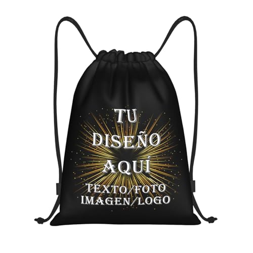 ROHBVMN Mochila con Tu Logo personalizadas, mochila cuerdas Personalizada para Hombres,mochila deporte para Mujeres, Bolsa de Natación, Ideal para Todas las Actividades Deportivas, Impermeable