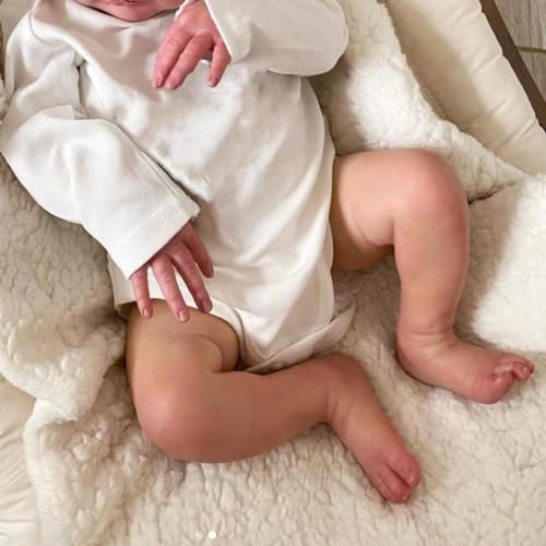 Pinky Reborn 19 inch Lifelike Baby Dolls,Realistic Newborn Toddler Girl Doll for Kids Age 3+, White, 19Inch - Image 4