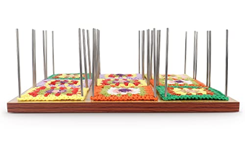 Coopay Crochet Blocking Board Large, Granny Square Blocking Board 11 inch, Wooden Crochet Blocking Board and 30 Pins, Blocking Boards for Crochet and Knitting Projects, Crochet Frame Blocking Mats