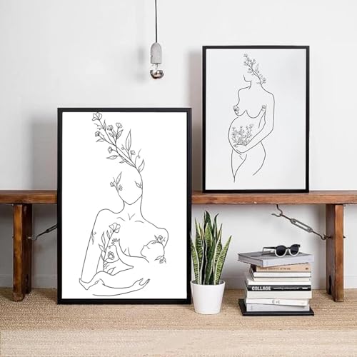 Chambre d'enfants sans cadre décorée simplement grâce au duo de toiles minimalistes