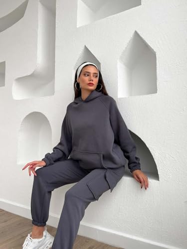 Image of KOTTY Women's Fleece Tracksuit | Comfortable Winter Coordset with Joggers & Hoodie | Soft Workout Wear for Walking, Trekking & Gym