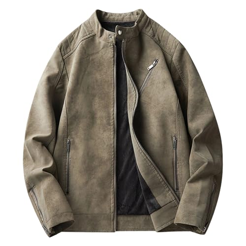 Vestes en cuir, blousons bombers légers en daim, style universitaire décontracté, style printemps vintage, veste similicuir