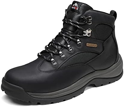 NORTIV 8 Steel Toe Work Boots for Men Waterproof Slip Resistant Safety Construction Boots Black Size 13W ROCKFOR-STL-W