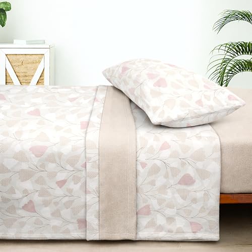 Sábanas Coralina 135, Juego Sábanas Coralina 3 Piezas (Encimera, Bajera y Funda Almohada)   Sábanas Invierno 135, Ropa de Cama Térmica con Tacto Extrasuave y Transpirable (Kemi Tierra)