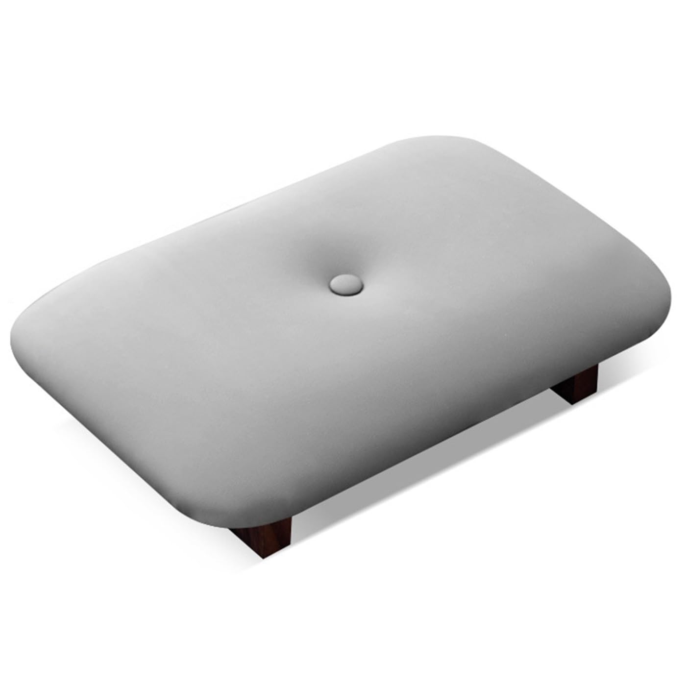 Footrest Stool, Oil-waxed Leather Foot Step, Wooden Footstool