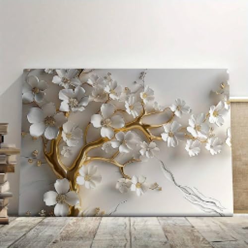 Toile florale moderne texturée grande décoration murale maison et bureau 40x60
