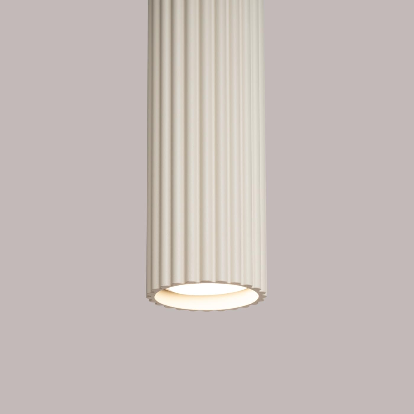 SOLLUX lighting Hängelampe Pendelleuchte Hängeleuchte Deckenlampe Lampe Decke Aluminium 1 Flammig 8 x 8 x 118 cm Karbon Beige
