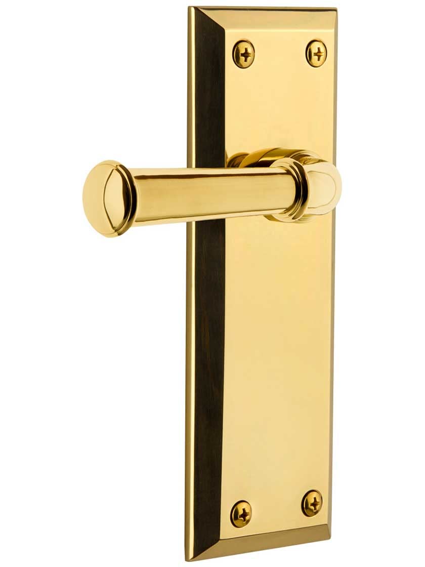 Grandeur Fifth Avenue Plate Dummy with Georgetown Lever in Lifetime Brass