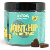 Wolf Belly - Condroprotettore per Cani con Acido Ialuronico (60 Biscotti al Gusto Fegato) Glucosamina, MSM e Collagene | Potente Antinfiammatorio per Articolazioni Forti - Prodotto in Europa