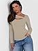 ANRABESS Womens Cutout Tops Trendy Sexy Long Sleeve Shirts Ribbed Slim Fit Tee 2025 Fall Fashion Going Out Tshirts Clothes Beige Khaki Large