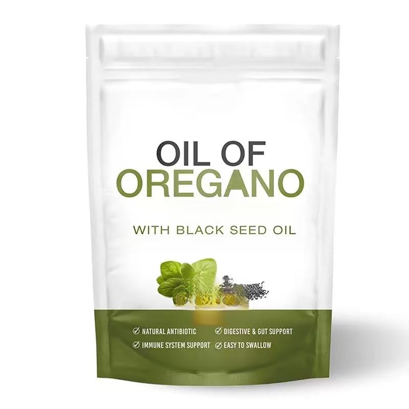 À base d'origan et de graines noires, sans OGM, sans gluten, soutient les antioxydants et le système immunitaire | huile d'origan