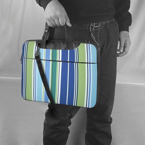 Maletín para laptop impermeable azul y verde 14 pulgadas miniatura 2