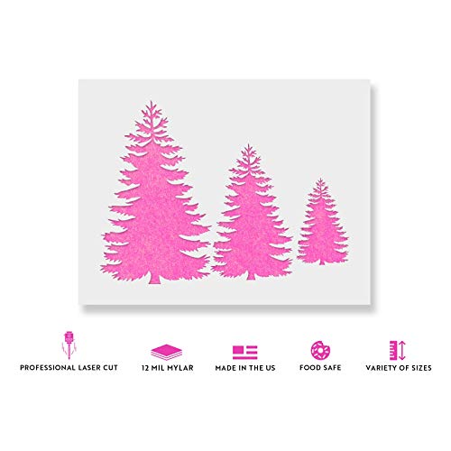 Pine Trees Stencil - Reusable Stencils For Painting - Mylar Stencil For Crafts And Decorations #TOP1