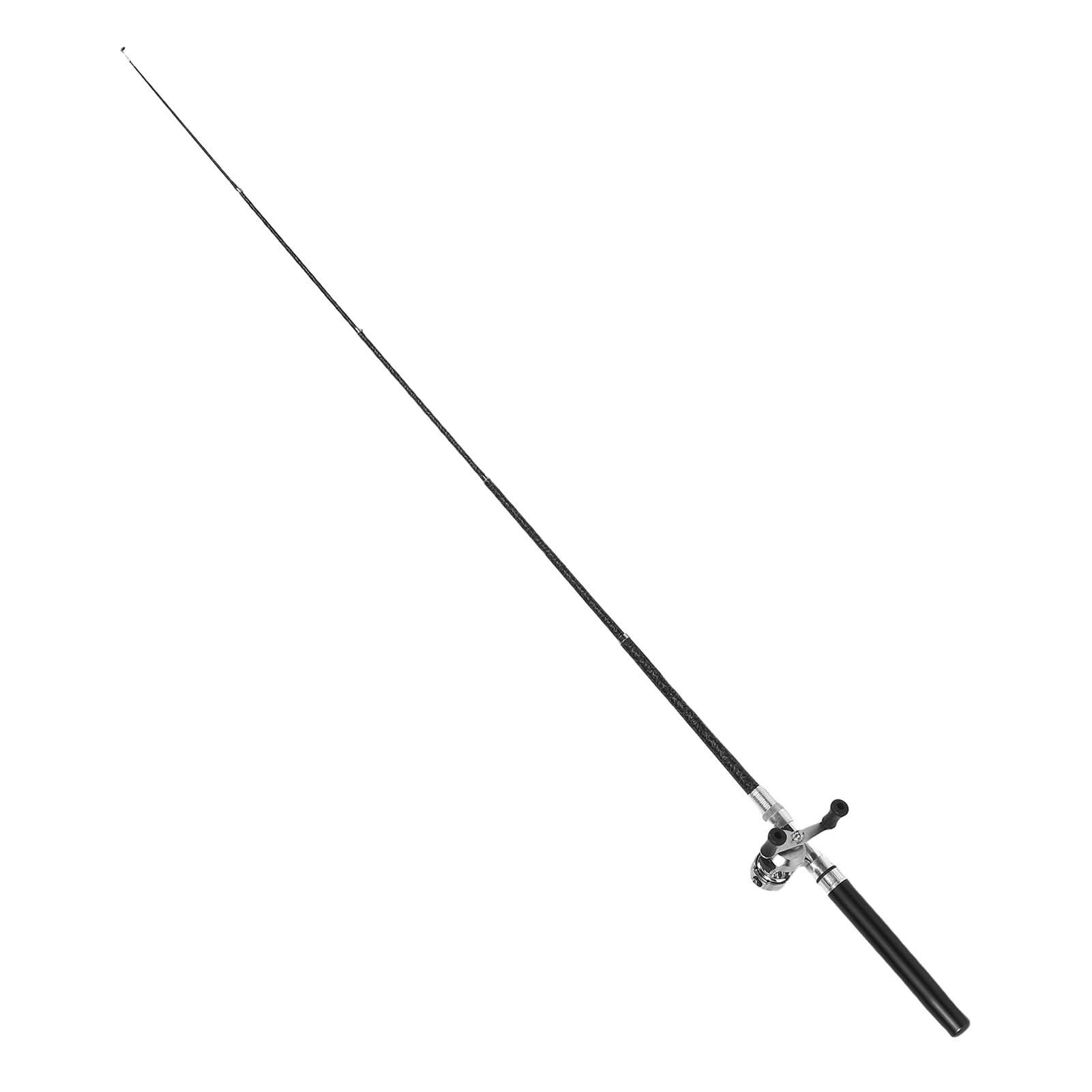 Przenośny Kieszonkowy Teleskopowy od 21 Cm do 95 Cm Mini Pen Fishing Combos i Kołki, Kieszeni na Rybak z Kołowrotkiem, do Połowy Lodowej River Lake i Tak Dalej (BLACK)