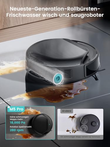 Lefant M5 Pro Saugroboter mit Wischfunktion, 23.000Pa Saugkraft – Ansicht 4