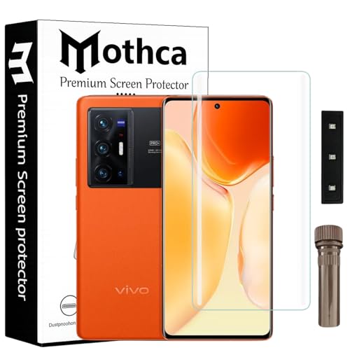 Image of Mothca Curved UV Tempered Glass Screen Protector for Vivo X70 Pro Plus | HD Clear | Full Screen Coverage | Pack of 1