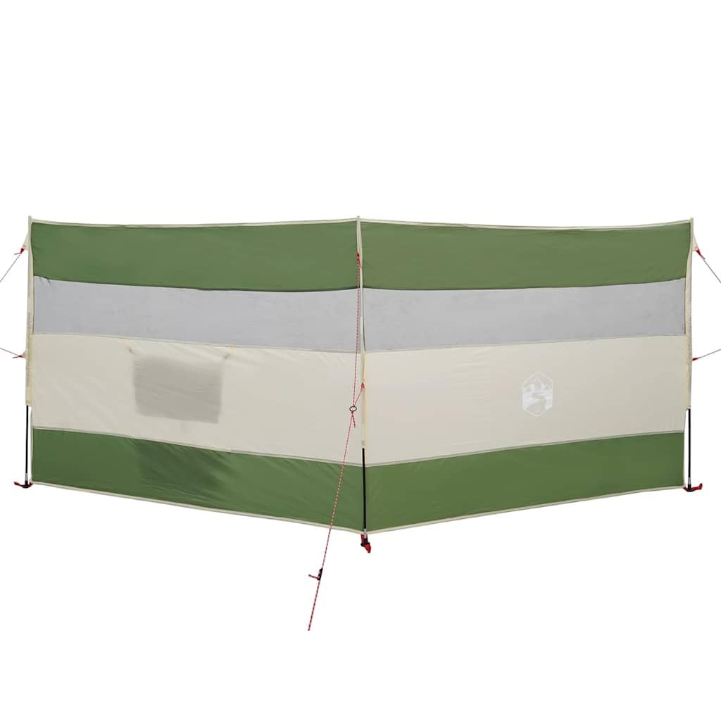 Camping Windschutz Grün x wasserdicht aus 185T Polyester mit PU Beschichtung, faltbar und tragbar, mit Heringen, Abspannseilen und Tasche für Strand, Camping, Wandern, Garten