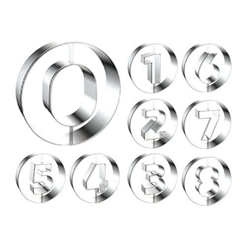 Generisch Donut Pan, Donut Moldes para hornear - Sartén de acero inoxidable para hornear 0-8 Tema de números | Bandeja no -STIAK, herramientas de cocina para pasteles, galletas, pasteles de fondant
