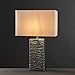 MiniSun Modern Silver Ripple Effect Ceramic Table Lamp with a White Light Shade