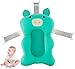 Lelesta Tappetino per il Bagnetto Neonato Materassino Galleggiante antiscivolo Supporto Pieghevole Per Vasca da Bagno con Cuscino per Bambini (Maiale Verde)