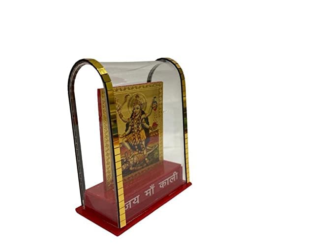 Image of Gold Plated Durga Devi Statue God Kali MATA Rani Maa Kalka ji in Cabinet Showpieces Idol for Car Dashboard,Home,Temple & Offices