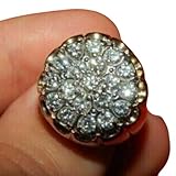 icedout 1 Ct Round Cut Diamond Cluster Wedding Statement Band Engagement Ring For Men Stackable Ring 14K Yellow Gold Finish Gorgeous Ring 925 Sterling Silver Handmade Anniversary Ring Gift For Her