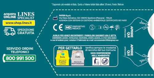Lines Specialist, Pannoloni Sagomati Assorbenti per Incontinenza Donna e Uomo, 100% Traspirante, Zero Odore, Assorbenza Alta, 4 Confezioni da 12 Unità - Immagine 3